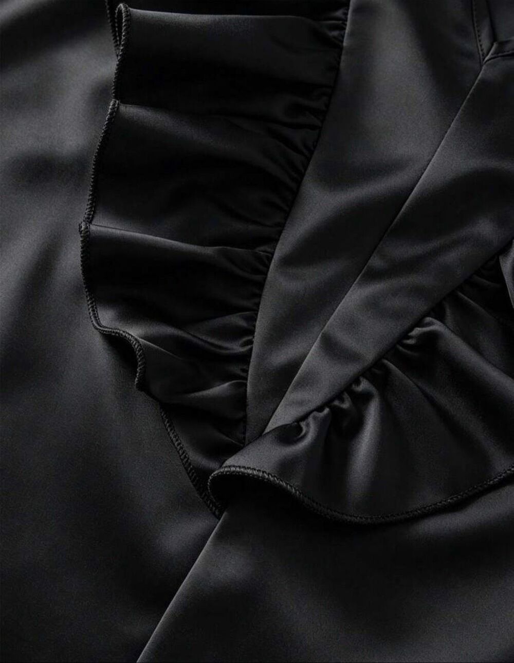 Black Ruffled Detail Blouse - Picture 5 of 5